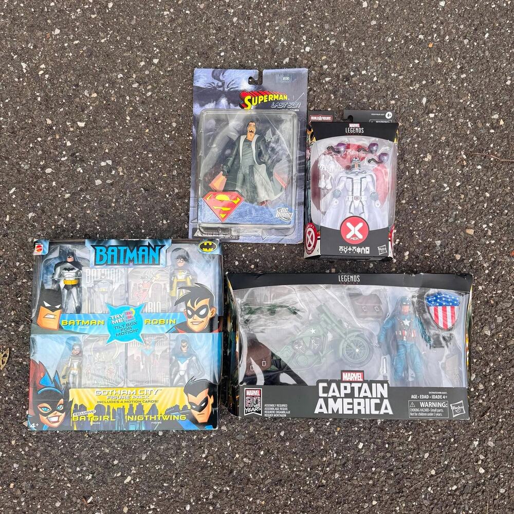 Action Figure Lot: Marvel Legends Capt America, Magneto, Batman Pack, Superman